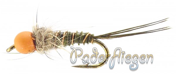 Pheasant Tail Tungsten Orange Head