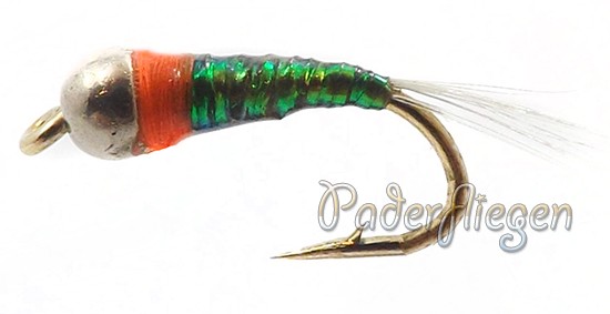 Perdigon Tungsten Dark Olive Orange Spot