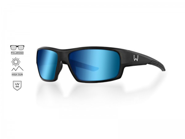 Westin W6 Sport 10 Polarisationsbrille – Matte Black - LB Smoke LM Blue AR Blue